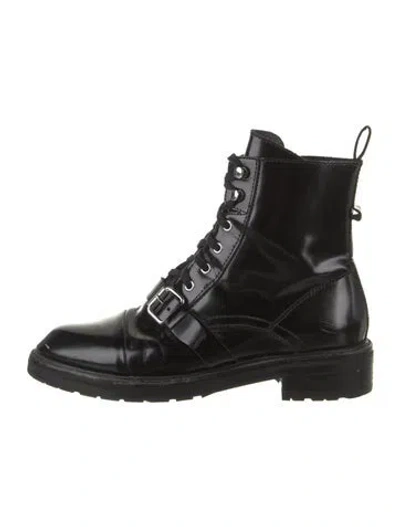 Pre-owned Allsaints Leather Lace-up Boots In Black