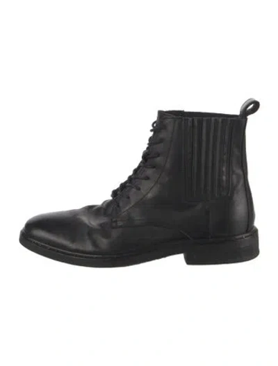 Pre-owned Allsaints Leather Lace-up Boots In Black