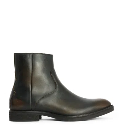 Allsaints Side-zip Leather Ankle Boots In Multi