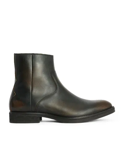 Allsaints Men's Lang Side Zip Boots In Dark Brown