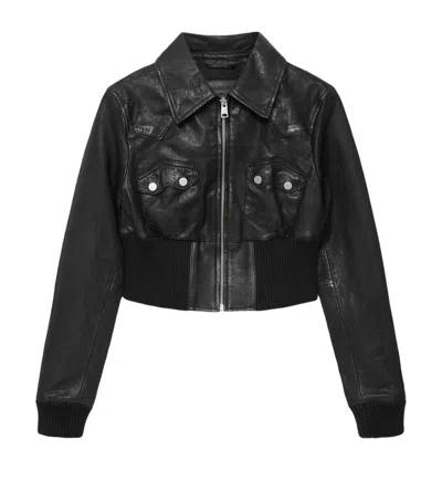 Allsaints Leather Lena Jacket In Black