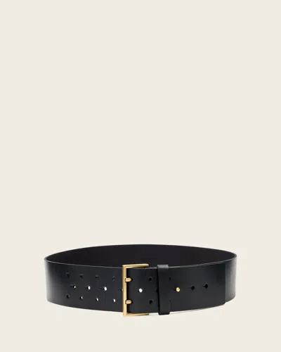 Allsaints Leather Leo Leather Wide Belt In Multi