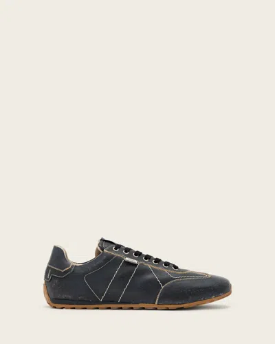 Allsaints Leather Liam Low Top Trainers In Black