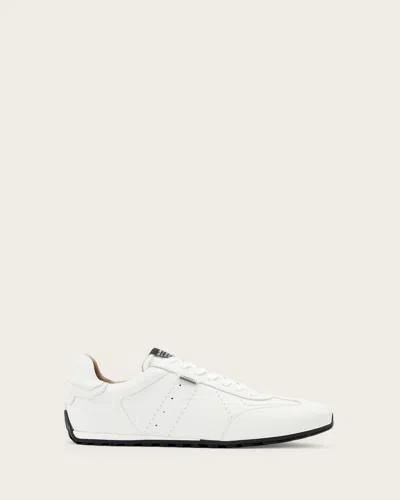 Allsaints Leather Liam Low Top Trainers In Gold