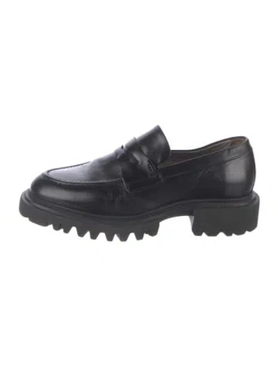 Pre-owned Allsaints Leather Loafers In Black/blue