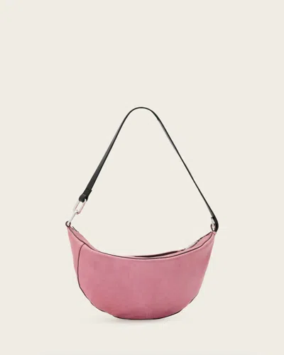 Allsaints Leather Luna Micro Leather Bag In Pink