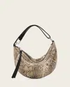 Allsaints Mirco Luna Snakeskin Embossed Leather Shoulder Bag In Multi