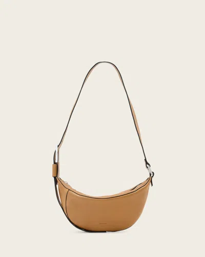 Allsaints Leather Luna Slouchy Leather Crossbody Bag In Pink