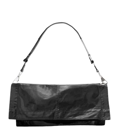 Allsaints Leather Lutece Shoulder Bag In Black