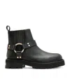 Allsaints Maddie D-ring Leather Biker Boots In Black