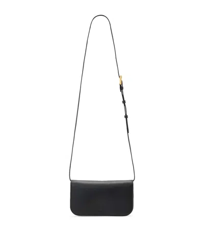 Allsaints Leather Maeve Cross-body Wallet In Black