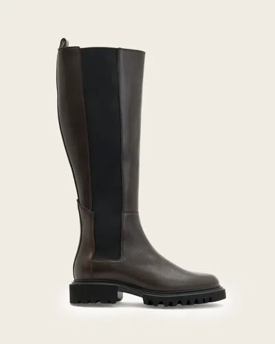 Allsaints Leather Maeve Leather Boots In Brown