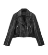 Allsaints Leather Masone Biker Jacket In Black