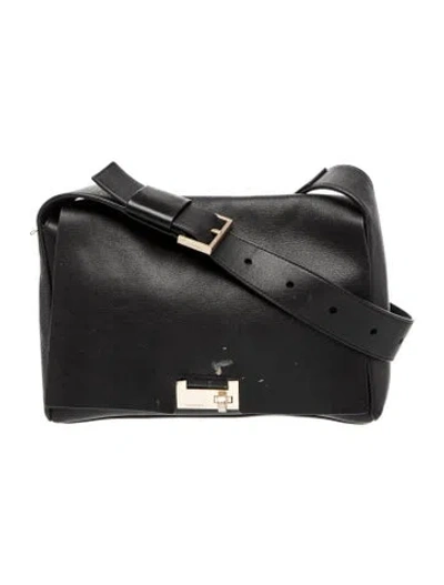 Pre-owned Allsaints Leather Messenger Bag In Black