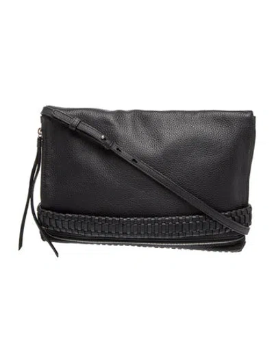Pre-owned Allsaints Leather Messenger Bag In Black