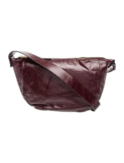 Pre-owned Allsaints Leather Messenger Bag In Burgundy