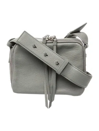 Pre-owned Allsaints Leather Messenger Bag In Gray