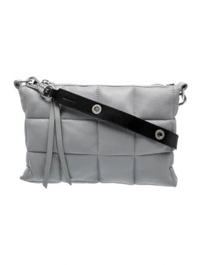 Pre-owned Allsaints Leather Messenger Bag In Gray