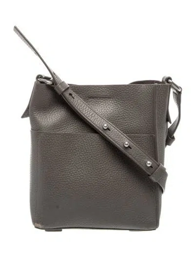 Pre-owned Allsaints Leather Messenger Bag In Grey