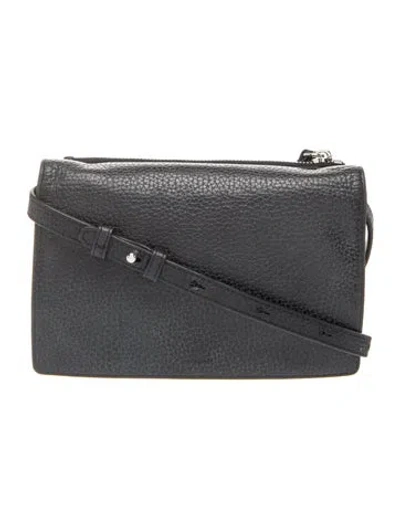 Pre-owned Allsaints Leather Messenger Bag In Grey