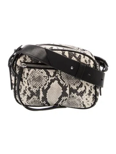 Pre-owned Allsaints Leather Messenger Bag In Neutral