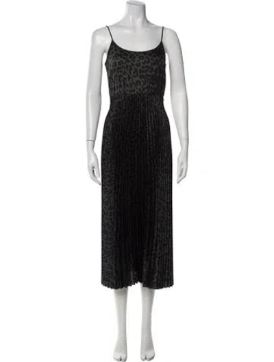 Pre-owned Allsaints Leather Midi Length Dress In Green