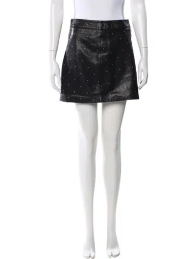 Pre-owned Allsaints Leather Mini Skirt In Black