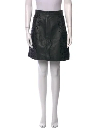 Pre-owned Allsaints Leather Mini Skirt In Black