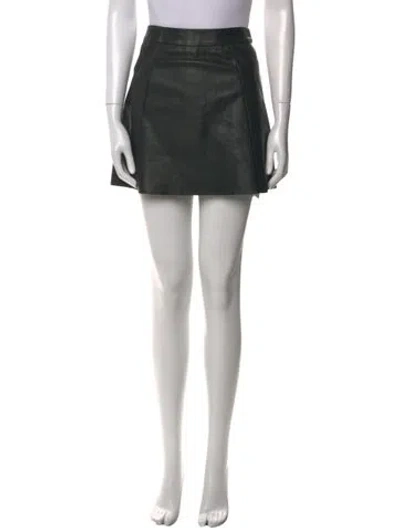 Pre-owned Allsaints Leather Mini Skirt In Black