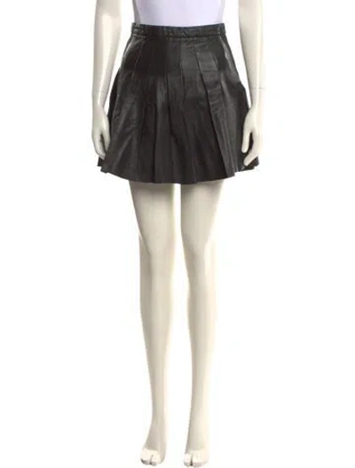 Pre-owned Allsaints Leather Mini Skirt In Black