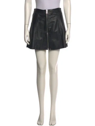 Pre-owned Allsaints Leather Mini Skirt In Black