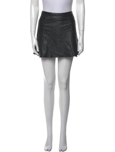 Pre-owned Allsaints Leather Mini Skirt In Black