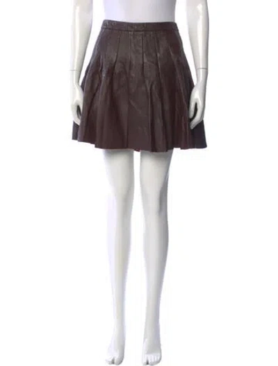 Pre-owned Allsaints Leather Mini Skirt In Black