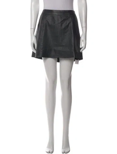 Pre-owned Allsaints Leather Mini Skirt In Black