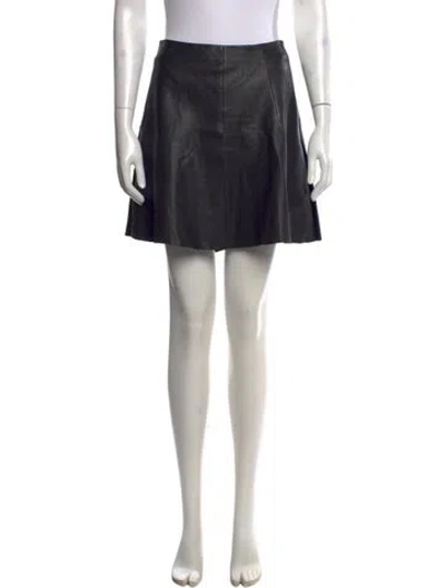Pre-owned Allsaints Leather Mini Skirt In Black