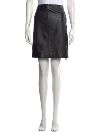 Pre-owned Allsaints Leather Mini Skirt In Black