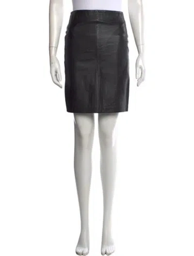 Pre-owned Allsaints Leather Mini Skirt In Black