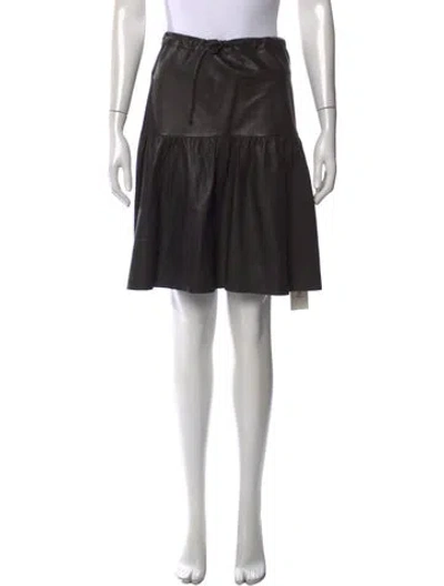 Pre-owned Allsaints Leather Mini Skirt In Black