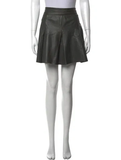 Pre-owned Allsaints Leather Mini Skirt In Black