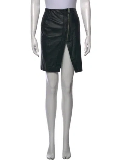 Pre-owned Allsaints Leather Mini Skirt In Black