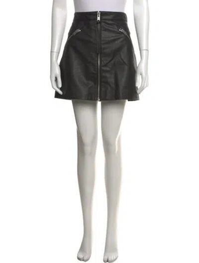 Pre-owned Allsaints Leather Mini Skirt In Black