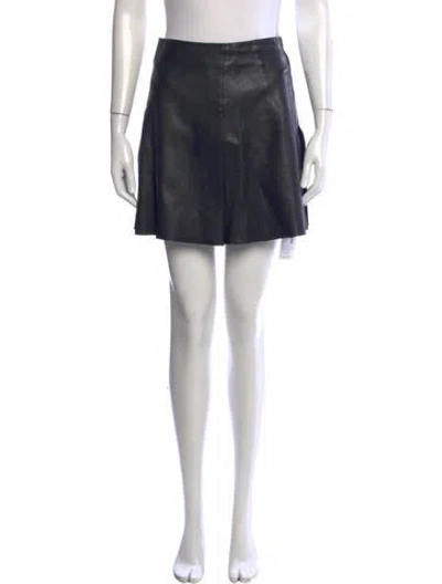 Pre-owned Allsaints Leather Mini Skirt In Black
