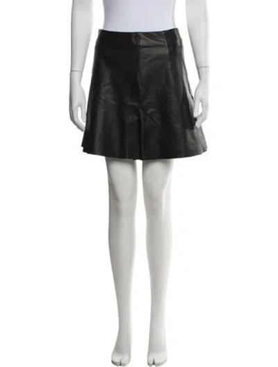 Pre-owned Allsaints Leather Mini Skirt In Black