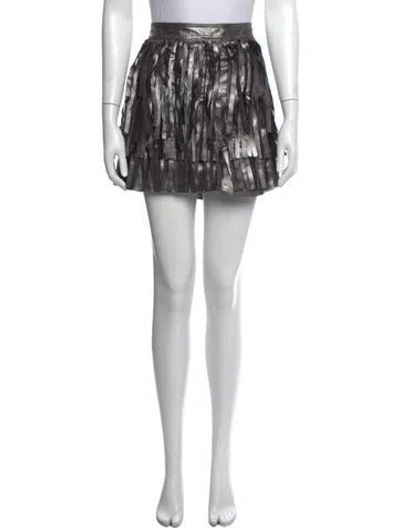 Pre-owned Allsaints Leather Mini Skirt In Black