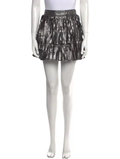 Pre-owned Allsaints Leather Mini Skirt In Gray