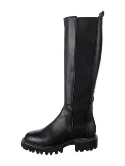 Pre-owned Allsaints Leather Moto Boots In Black