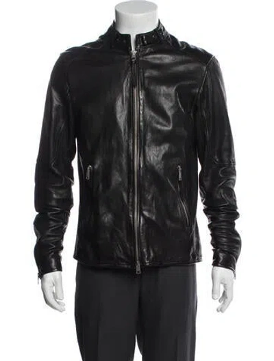 Pre-owned Allsaints Leather Moto Jacket In Black