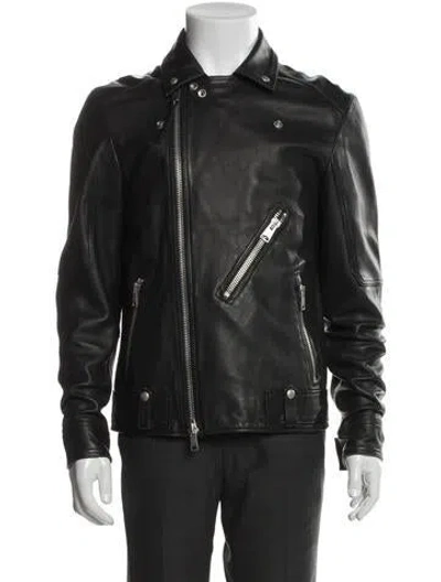 Pre-owned Allsaints Leather Moto Jacket In Black