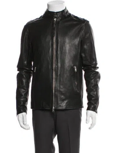 Pre-owned Allsaints Leather Moto Jacket In Black