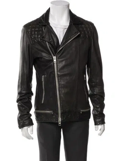 Pre-owned Allsaints Leather Moto Jacket In Black